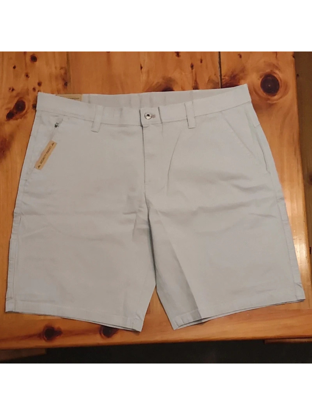 Weatherproof Men's Utility Stretch Ripstop Cargo Shorts Beige 10" Inseam